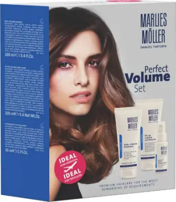 Set për flokë Marlies Moller Perfect Volume, shampo 100 ml, balsam 100 ml, sprej 30 ml