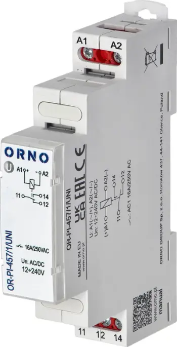 Rele instalimi Eltako, 1P, 16A 12-230V AC/DC, për shina DIN