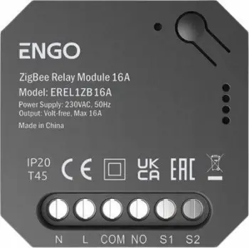 Rele inteligjente EREL 16ZB, ZigBee 3.0, 16A, e bardhë