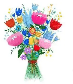 Kartolinë palosëse Henry Flowers Bouquet B6, me zarf, shumëngjyrëshe