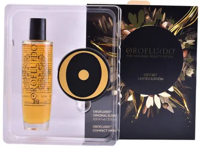 Set për flokë Revlon Orofluido, vaj 100ml, pasqyrë kompakte, e zezë - 2
