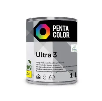 Bojë disperzive Pentacolor Color + Paint, ultra matte, 1L, e bardhë