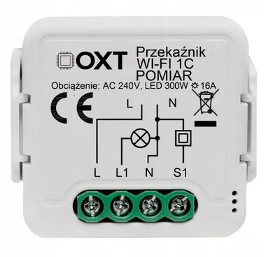 Rele inteligjente OXT Mini Relay 1CH, 16A, WiFi Tuya, e bardhë - 1