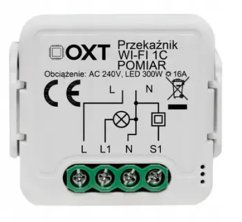 Rele inteligjente OXT Mini Relay 1CH, 16A, WiFi Tuya, e bardhë