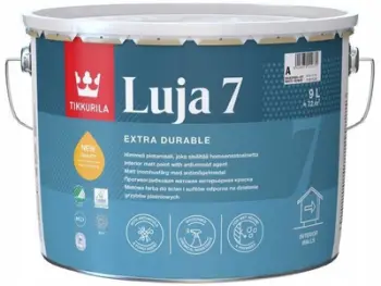 Bojë e brendshme Tikkurila Luja Matt 7, rezistente ndaj lagështisë, mat, 9L, e bardhë