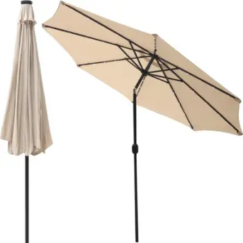 Çadër dielli Saska Garden, 300 cm, me drita LED, bezhë