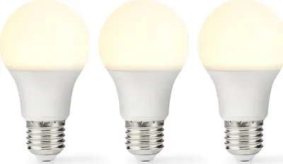Llambë LED Nedis A60, E27, 8W 806lm, 2700K, set 3 copë - 1