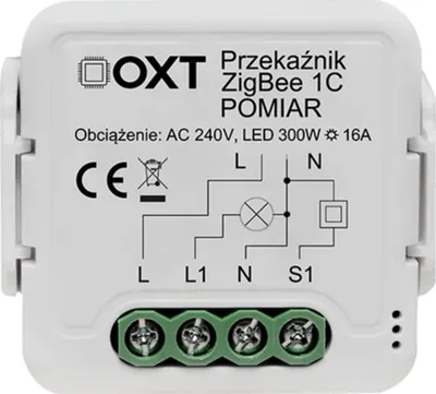 Rele smart OXT Mini Relay, 1 qark, 16A, ZigBee Tuya, e bardhë - 1