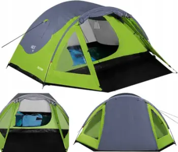 Çadër kampingu Nils Extreme Discovery NC6006, për 4 persona, dy shtresa, jeshile gri