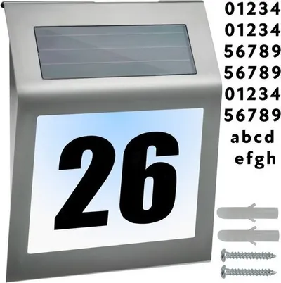 Numër shtëpie solar Izoxis 24357, me LED, çelik inox, argjendtë - 1