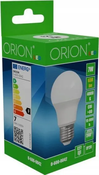 Llambë LED Orion 7W, 638 lm, bazë E27, e bardhë - 1