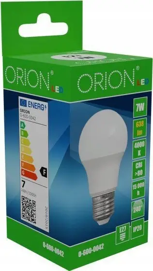 Llambë LED Orion 7W, 638 lm, bazë E27, e bardhë