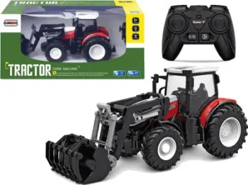 Traktor me telekomandë Leantoys Remote Controlled Tractor 2.4G, shkalla 1:24, i kuq