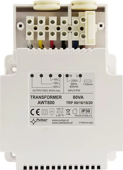 Transformator Pulsar AWT800, 80VA, 16V 18V 20V, gri - 1
