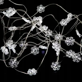 Girlandë dritash Fééric Snowflake, 60 LED, 1.2 m, e bardhë