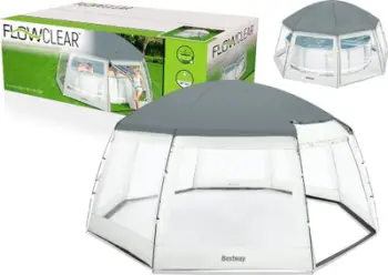 Çadër mbuluese pishine Bestway Round Pool Dome, për pishina të rrumbullakëta, e bardhë