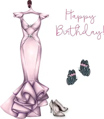 Kartolinë urimi Clear Creations CL0322 Swarovski, katrore, Birthday Dress