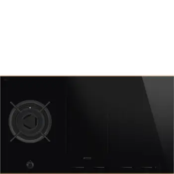 Pllakë gatimi SMEG Dolce Stil Novo PM6954R, elektrike / gaz, 90cm, 6000 W / 7400 W, e zezë