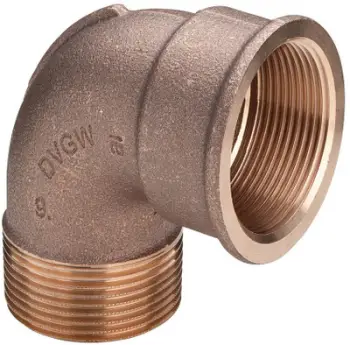 Nyje këndore bronzi i kuq 90° Type 3092, 3/8" femër mashkull, bronzi i kuq