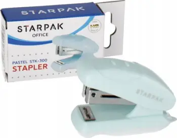 Kapesë letrash mini STARPAK 519783, 20 fletë, kapëse 24/6 26/6, blu pastel