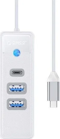 HUB USB Orico PWC2U C3, USB C në 2x USB A 3.0, 5 Gbps, i bardhë - 1