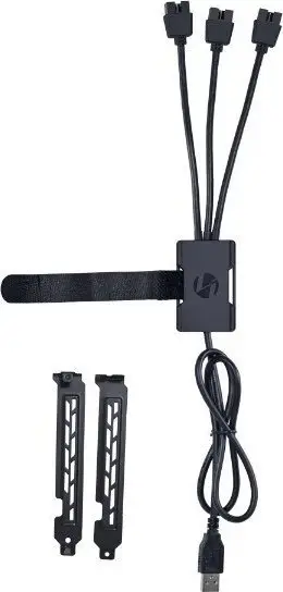 HUB USB Lian Li 2.0, 1 në 3 porta, i zi