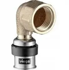 Nyje këndore presimi Viega Smartpress 6714.1, 1/2", 16mm, argjend