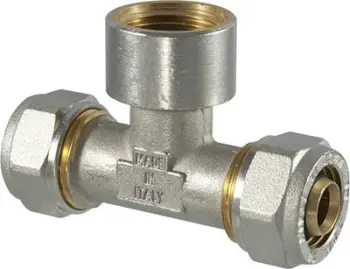 Nyje kompresioni T TDM Brass 1055, 26mm x 3/4", 90°, bronz nikeli