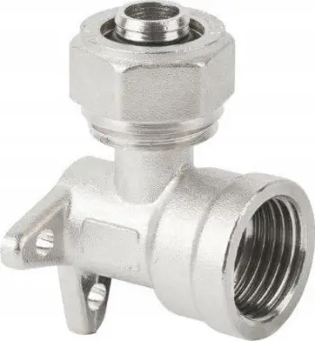 Nyje murale këndore Hydroland PEX.K.GW20X1/2N, 20x1/2, bronz i nikluar, për tuba PeX
