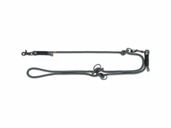 Parzmore me zinxhir për qen Trixie Soft Rope Adjustable, 200 cm, XS, e zezë gri