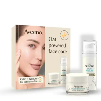 Set për lëkurë Aveeno Calm+Restore, xhel hidratues dite, 50 ml + krem nate, 50 ml