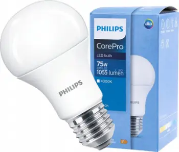 Llambë LED Philips CorePro A60, E27, 10W 4000K, e bardhë neutrale