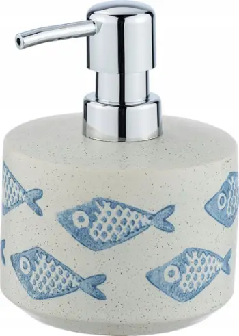 Dispenser sapuni WENKO Aquamarine, qeramikë, 0.475L, beige