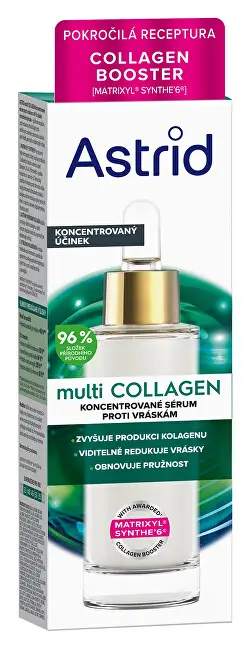Serum anti-rrudhë për fytyrë Astrid Multi Collagen, 30 ml