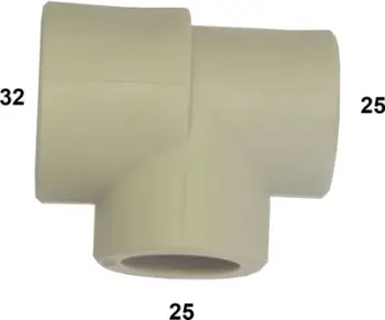 Nyje T reduktuese KAN PP, 32x25x25, për sistem të salduar