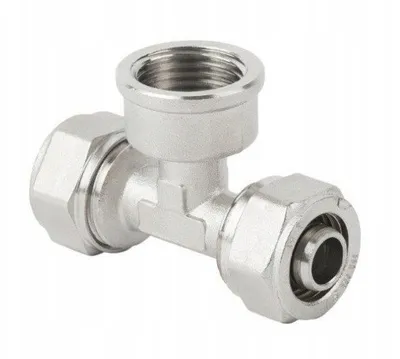 Nyje tee Pex-gw-pex, kompresion 20x3/4"x20, bronz i nikluar - 1