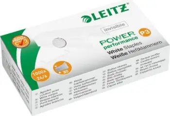 Kapëse letre Leitz 24/6 10K087X, çelik, 1000 copë, të bardha