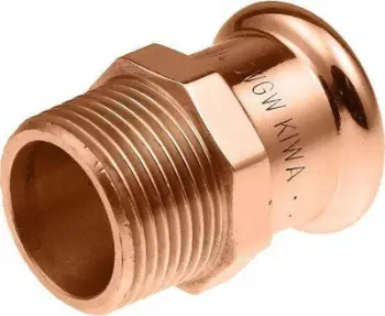Fiting shtypës për tub bakri Kan-therm Copper Press 18 R3/4", filetë mashkullore, për ujë dhe ngrohje