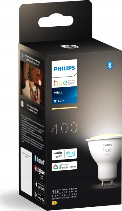 Llambë LED Philips Hue 23017000, GU10, dritë e bardhë e ngrohtë, me Bluetooth - 5