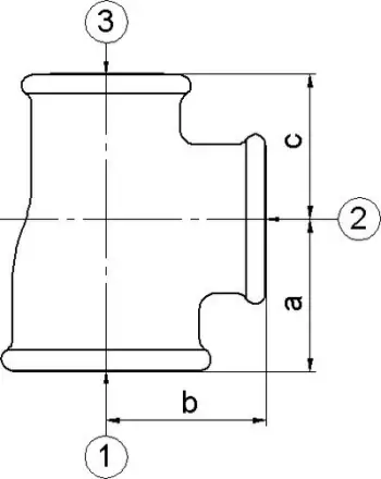 Nyje treshe reduktuese Odlewnia Zawiercie, 5/4 x 1 x 1", e galvanizuar