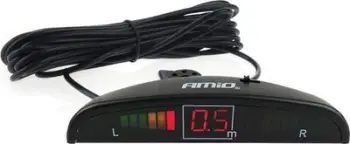 Display për sensor parkimi AMiO, ekran LED digjital, 12V, i zi