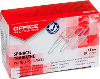 Kapëse letre Office Products, 31 mm,100 copë, të argjendta