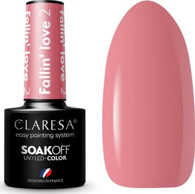 Smalti hibrid Claresa Fallin Love 2, UV LED, kafe rozë - 1