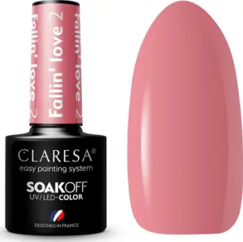 Smalti hibrid Claresa Fallin Love 2, UV LED, kafe rozë