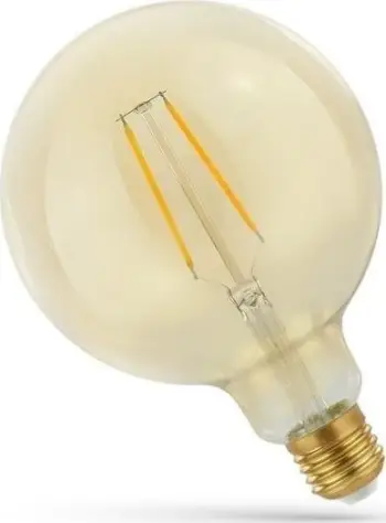 Llambë LED Spectrum GLOB G125, 5W, E27, dritë e ngrohtë, qelq i artë
