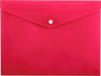 Zarf plastik Penmate A4, me kapëse snap, rozë