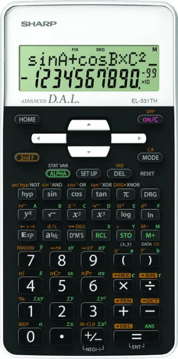 Calculator shkencor Sharp EL-W531TH, ekran 4 rreshta, WriteView, i bardhë