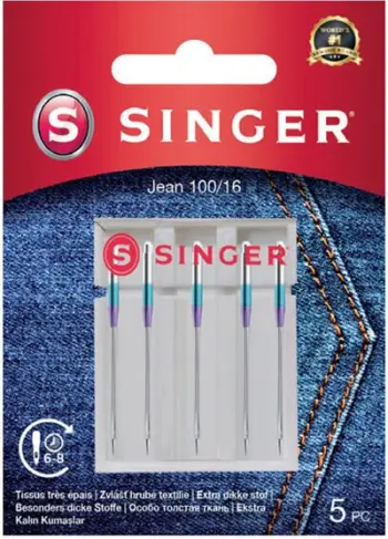 Gjilpëra qepëse Singer 5x100, set 5 copë, madhësia 100, metalike