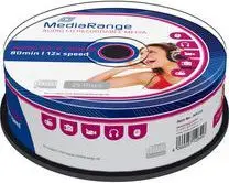 Disqe MediaRange CDR AUDIO 52x 700MB, Spindle, 25 copë