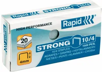 Kapëse letre Rapid Strong 10/4, 1000 copë, metalike